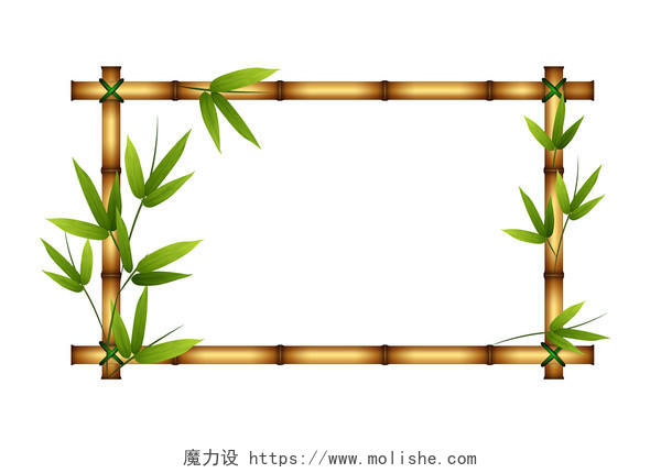 植物边框卡通竹子边框